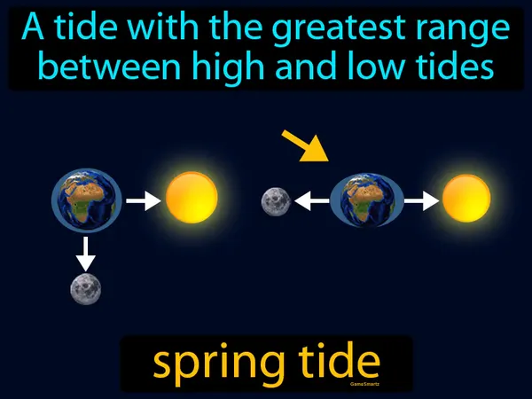 a tide with the greatest range between high and low tides