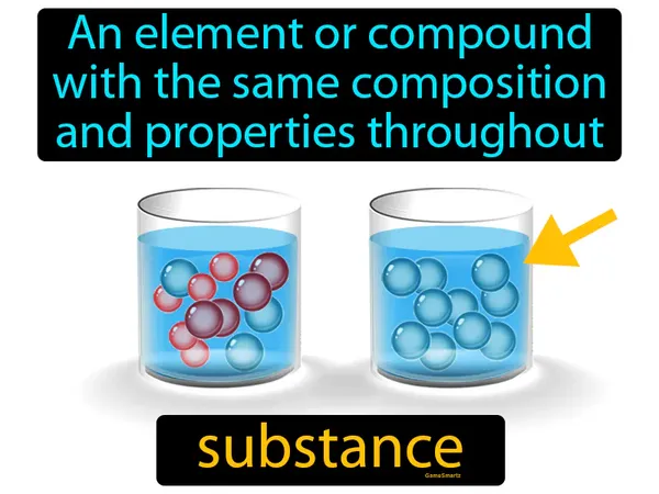 an element or compound with the same composition and properties throughout