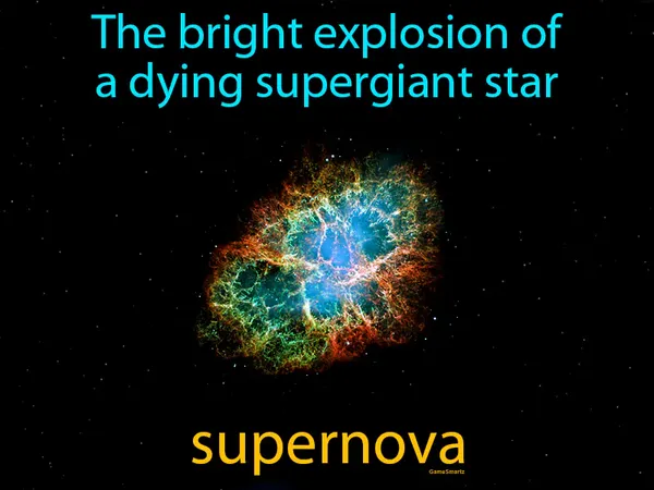 the bright explosion of a dying supergiant star