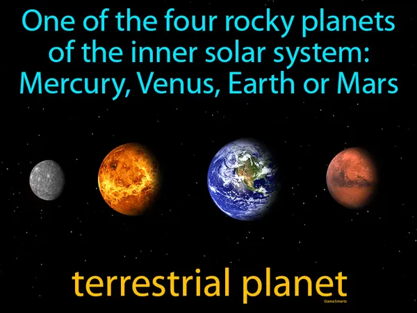 one of the four rocky planets of the inner solar system, Mercury, Venus, Earth or Mars