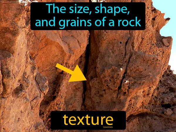 the size, shape, and grains of a rock