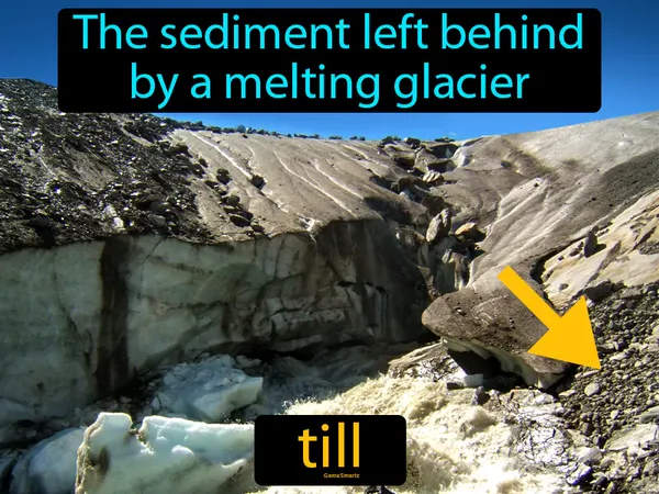 the sediment left behind by a melting glacier