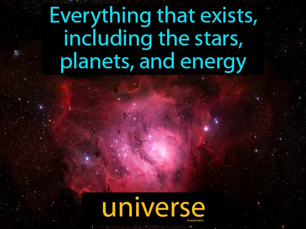 everything that exists, including the stars, planets, and energy