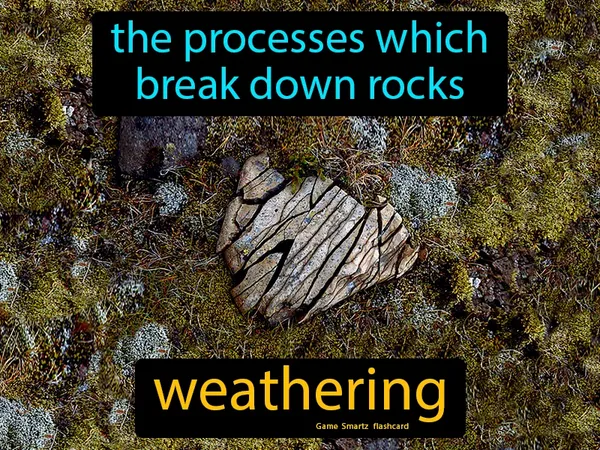 the processes which break down rocks