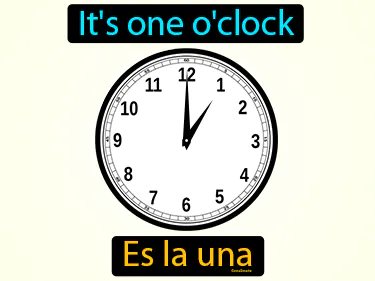 it's one o'clock